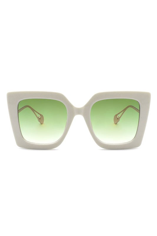Gafas de sol cuadradas de gran tamaño con forma de ojo de gato, estilo retro