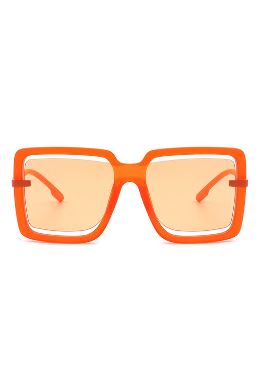 Oversize Square Large Cut-Out Fashion Sunglasses