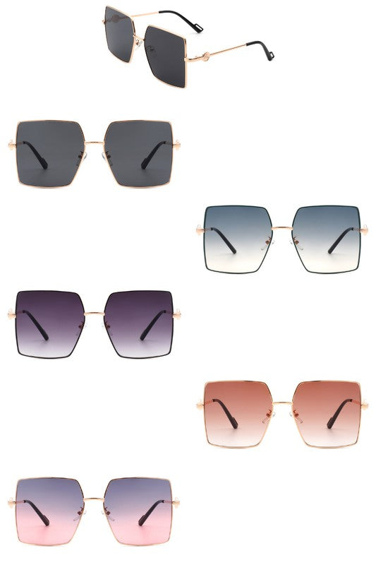 Occhiali da sole grandi quadrati oversize flat top alla moda