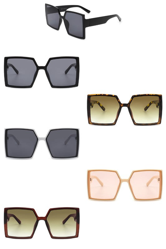 Gafas de sol de moda de gran tamaño, grandes, con parte superior plana y cuadradas