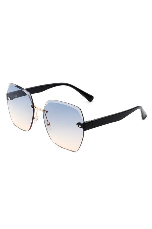 Gafas de sol sin montura geométricas cuadradas de gran tamaño