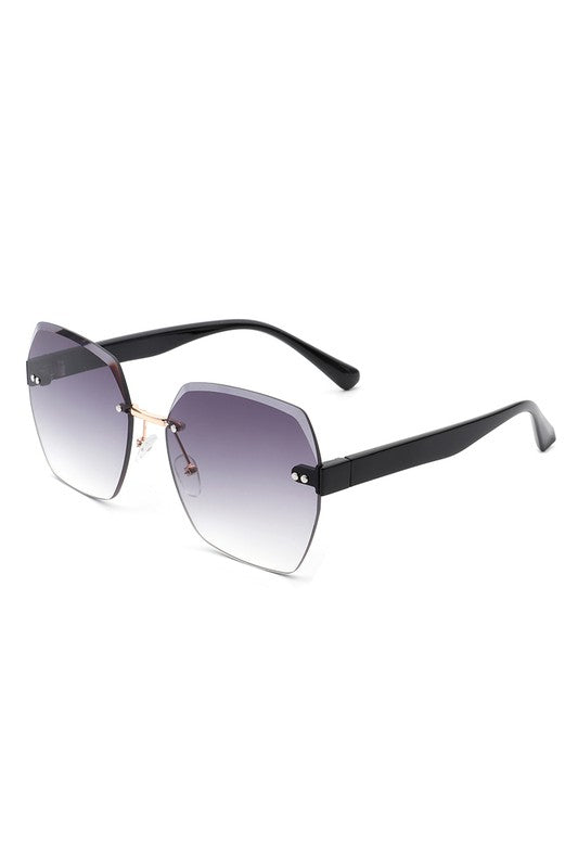 Gafas de sol sin montura geométricas cuadradas de gran tamaño