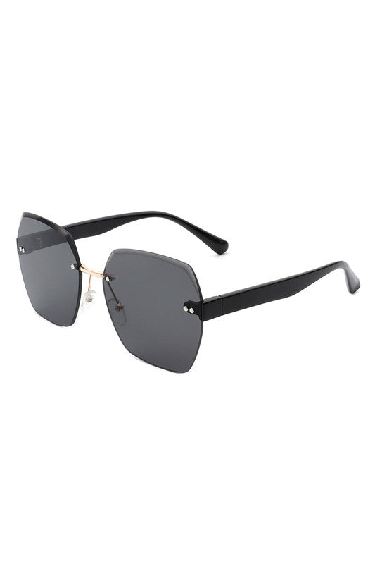 Gafas de sol sin montura geométricas cuadradas de gran tamaño