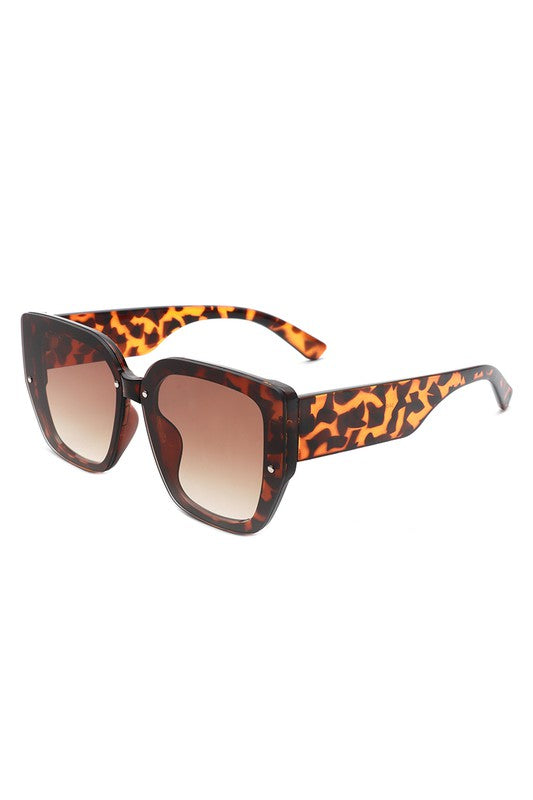 Square Tinted Oversize Chunky Fashion Sunglasses
