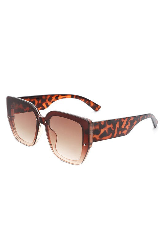 Square Tinted Oversize Chunky Fashion Sunglasses