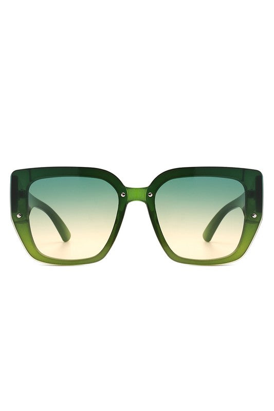 Square Tinted Oversize Chunky Fashion Sunglasses