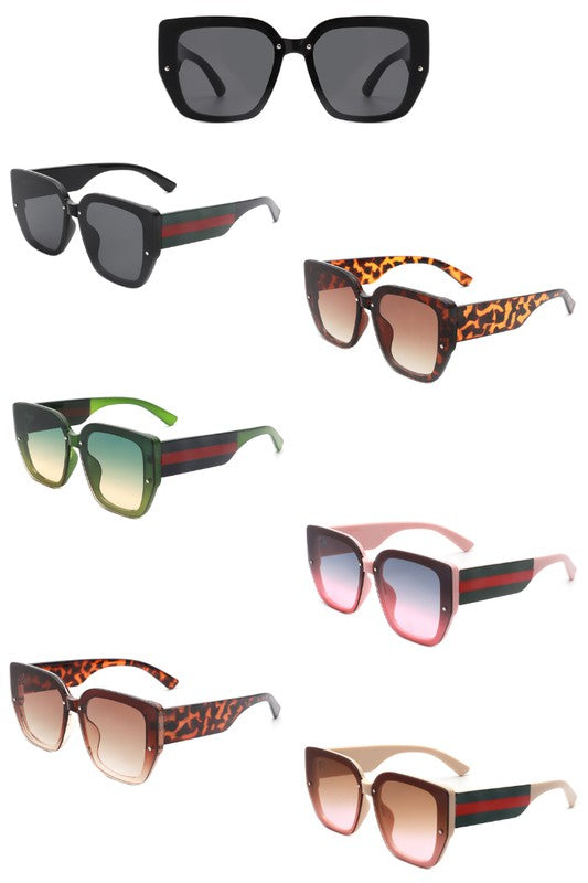 Square Tinted Oversize Chunky Fashion Sunglasses