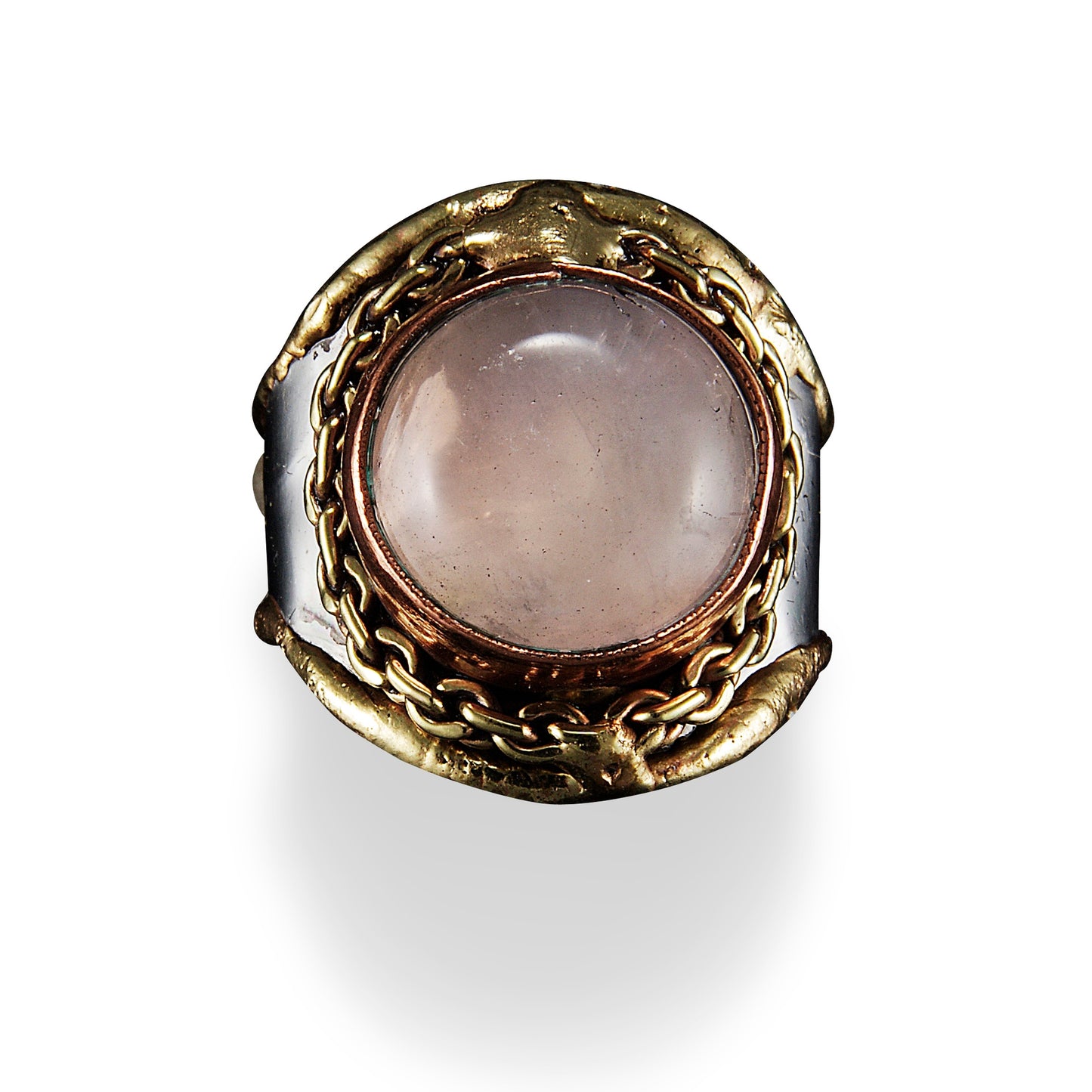 Anello avventurina in pietra di metallo misto