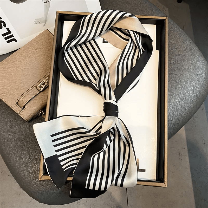 Luxury Ribbon Pattern Silk Fashion Scarf