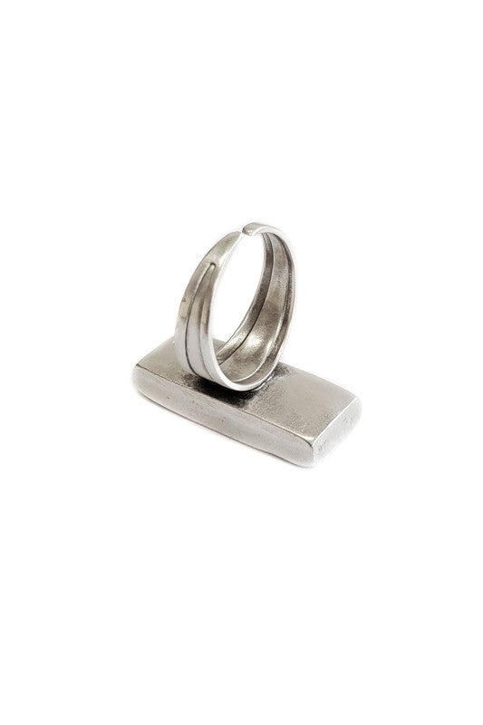 Anello rettangolare in cristallo - Regolabile
