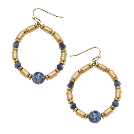 Lyla Beaded Gemstone Teardrop Earrings