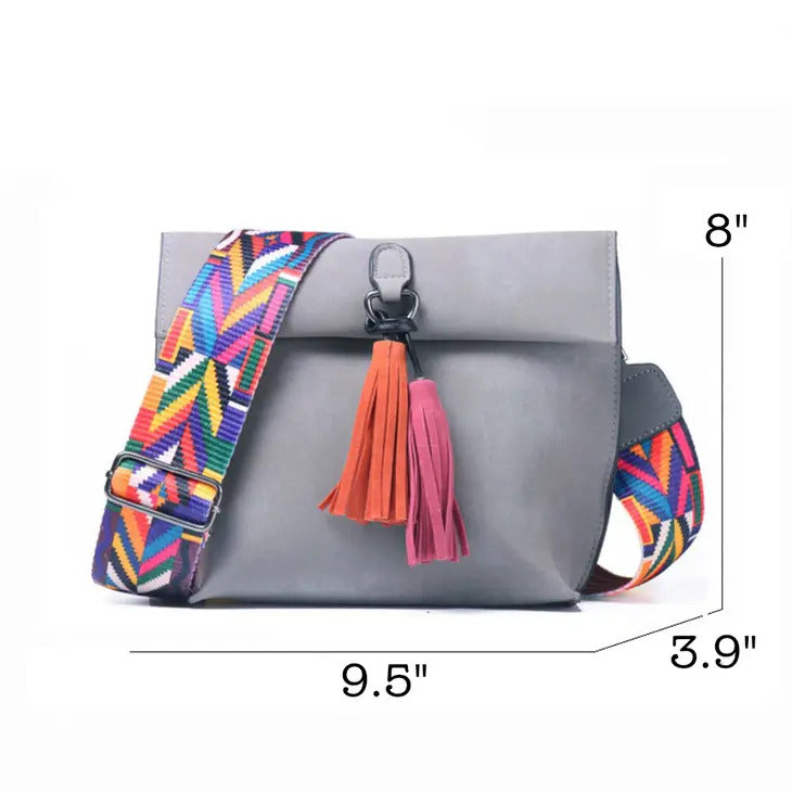 Borsa a tracolla Boho con nappe