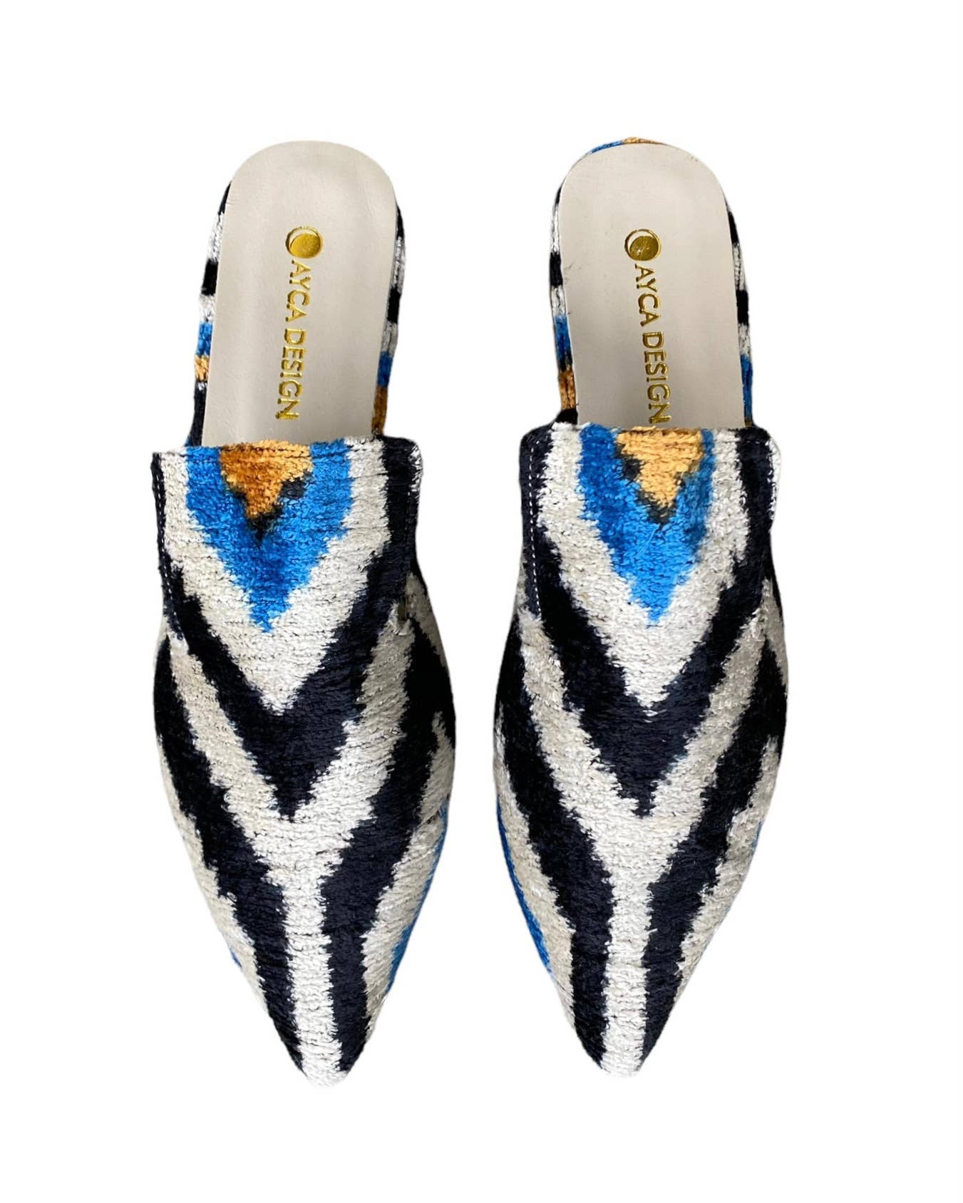Scarpa slide Ikat in velluto di seta - Taglia 8