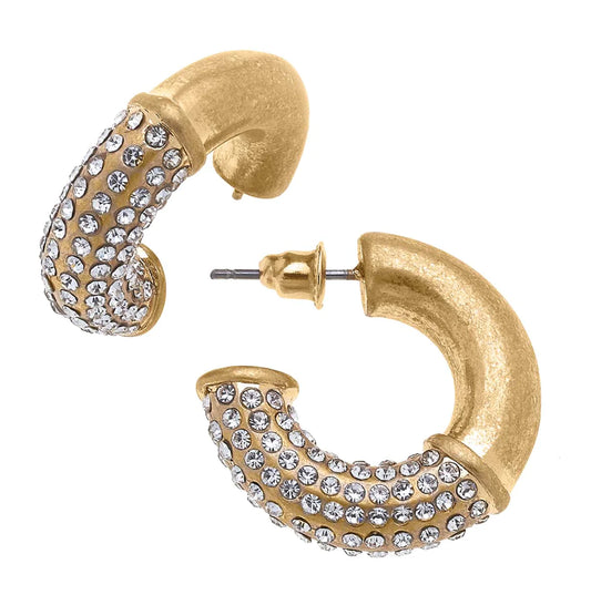 Louisa Pave Hoop Earrings