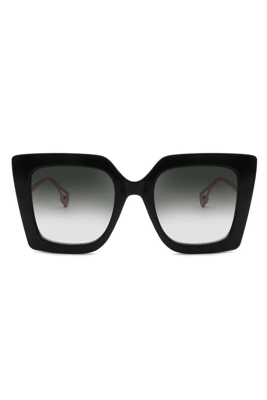 Gafas de sol cuadradas de gran tamaño con forma de ojo de gato, estilo retro