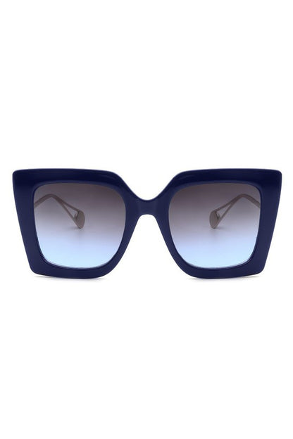 Gafas de sol cuadradas de gran tamaño con forma de ojo de gato, estilo retro