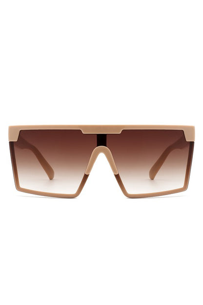 Gafas de sol cuadradas de gran tamaño con parte superior plana y moda para mujer