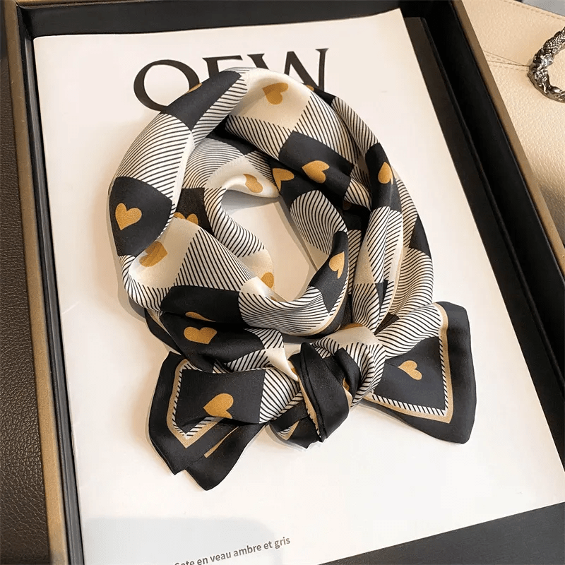 Luxury Ribbon Pattern Silk Fashion Scarf