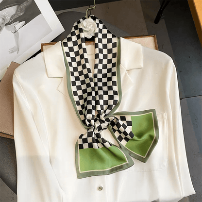 Luxury Ribbon Pattern Silk Fashion Scarf