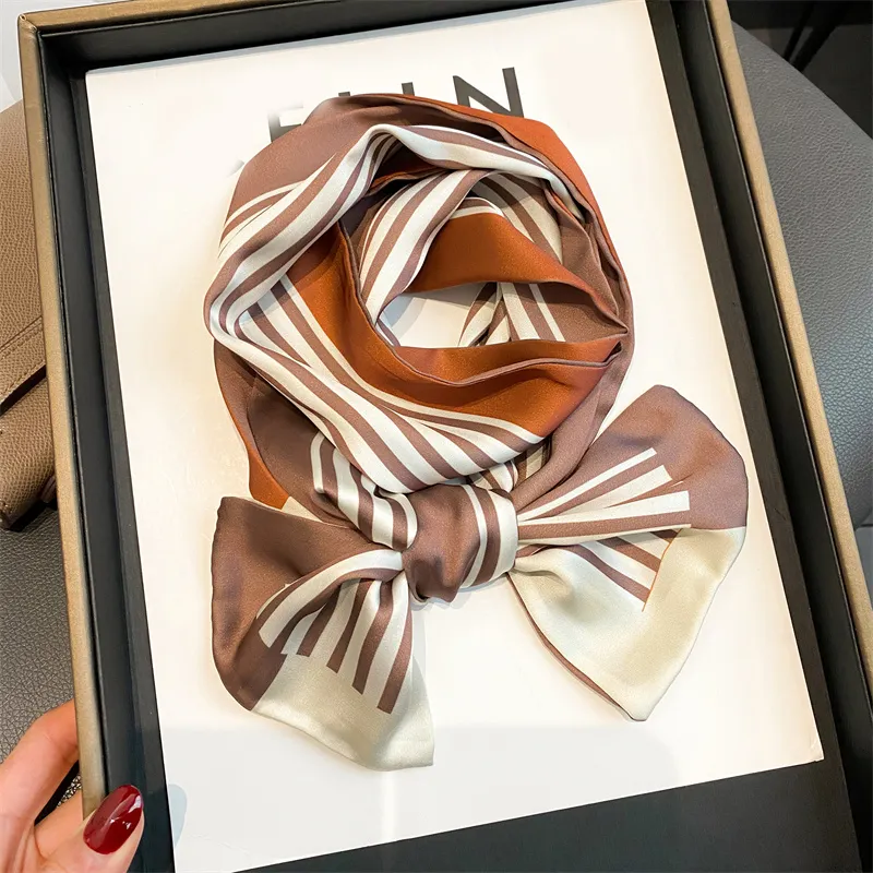 Luxury Ribbon Pattern Silk Fashion Scarf