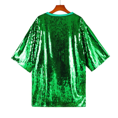 St. Patrick's Day Sequin Shirt for Women, Feeling Lucky, St Pattys