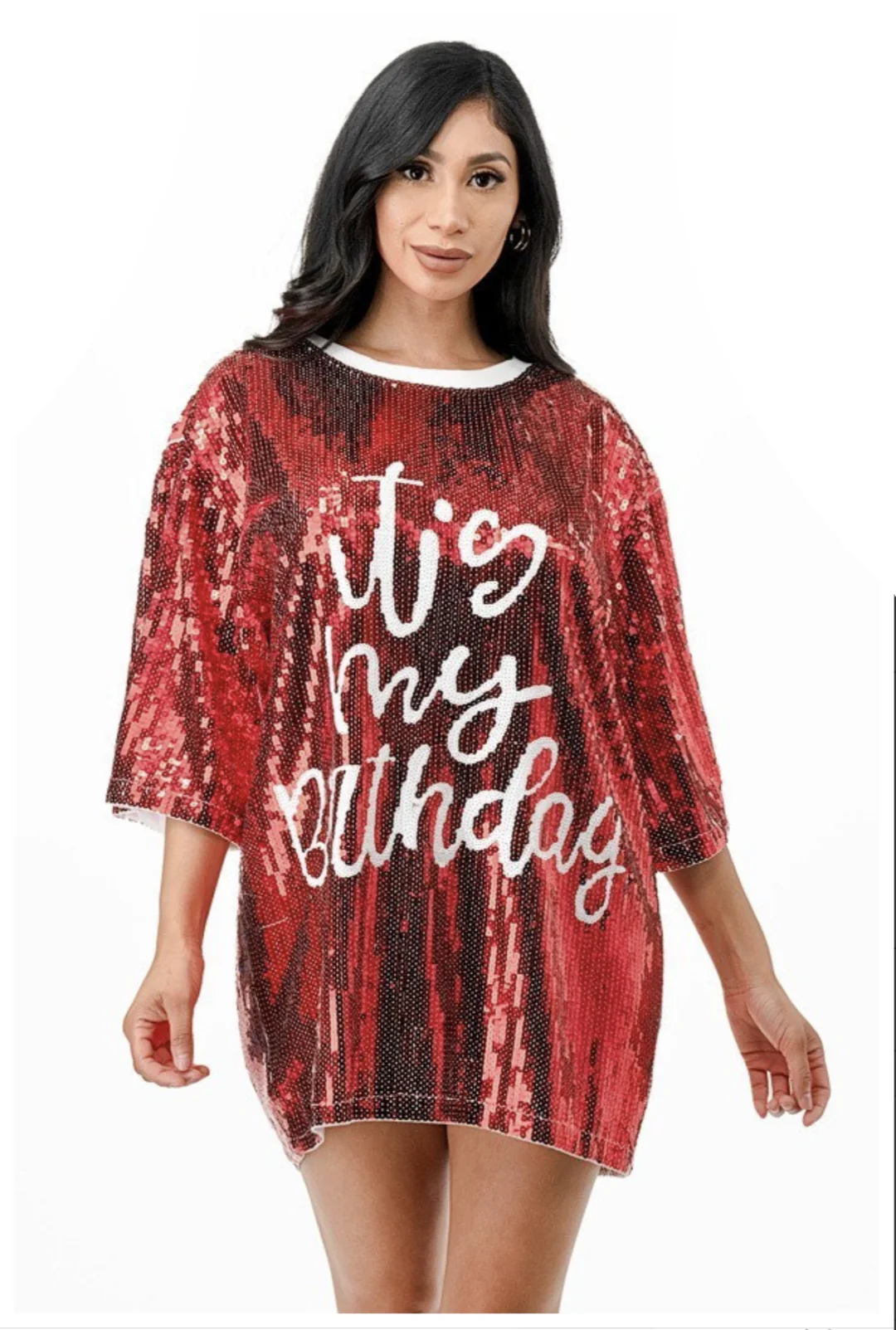 IT'S MY BIRTHDAY SEQUIN T-SHIRT DRESS – SPATE Boutique