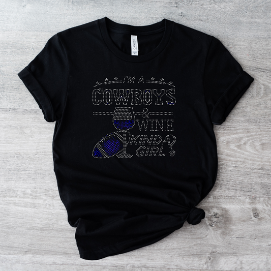 Cowboys Wine Rhinestone Black T-Shirt