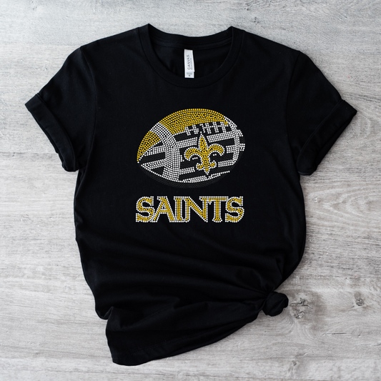 Camiseta de algodón suave con diamantes de imitación de los New Orleans Saints