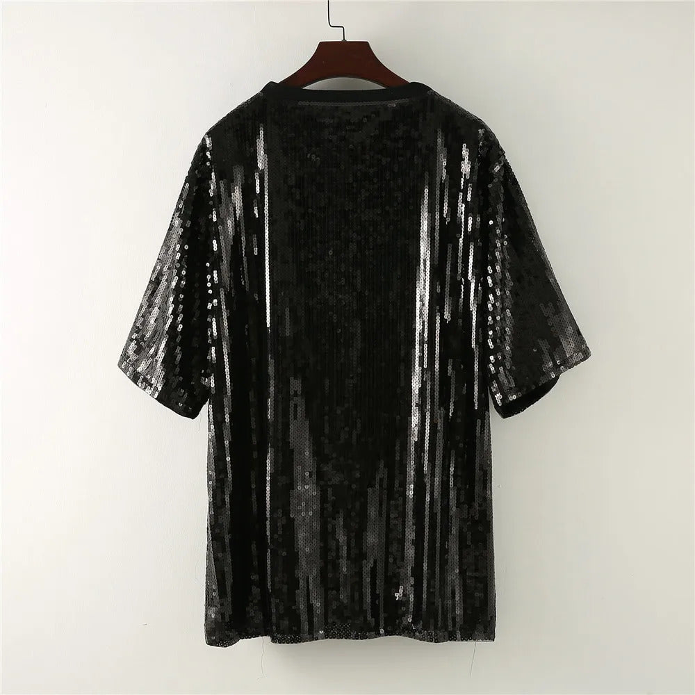 IT'S MY BIRTHDAY SEQUIN T-SHIRT DRESS SPATE Boutique IT'S MY BIRTHDAY SEQUIN T-SHIRT DRESS SPATE Boutique