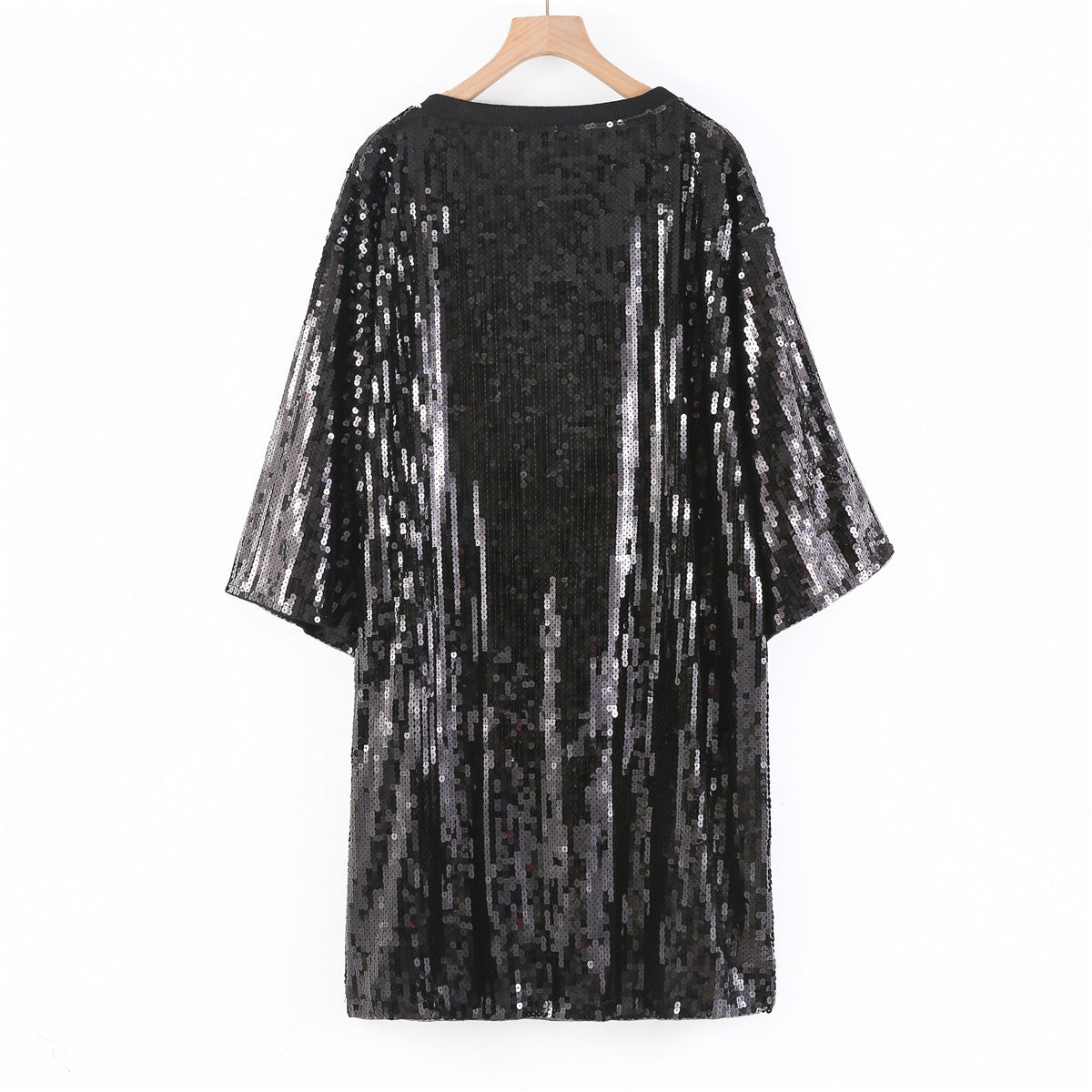 Sequin "Black Queen" Jersey Dress Shirt SPATE Boutique Sequin "Black Queen" Jersey Dress Shirt SPATE Boutique