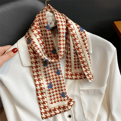 Luxury Ribbon Pattern Silk Fashion Scarf