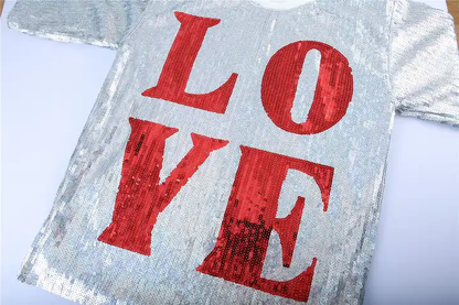 Sequin LOVE Jersey Dress Shirt, Valentine's Day