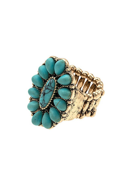 Oval Floral Stretch Ring
