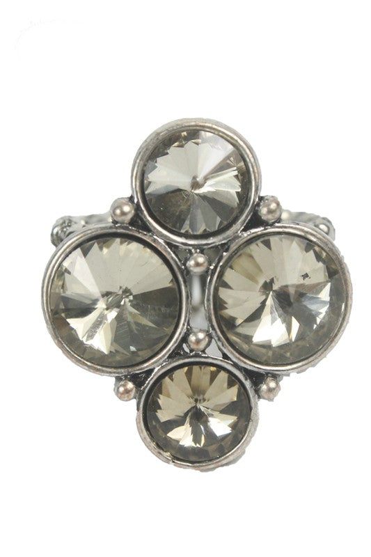 Anello in cristallo elasticizzato champagne