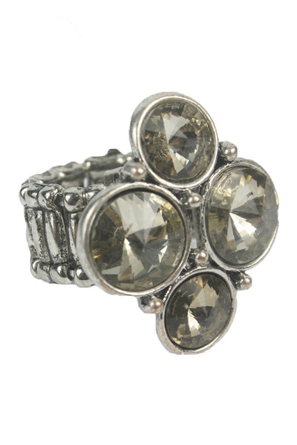 Anillo de cristal elástico champán