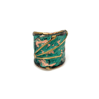 Brass Patina Leaf Ring