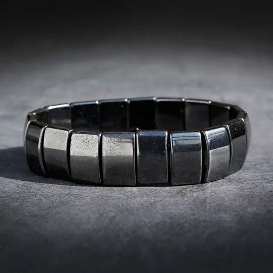 Bracciale Elasticizzato Da Uomo In Ematite