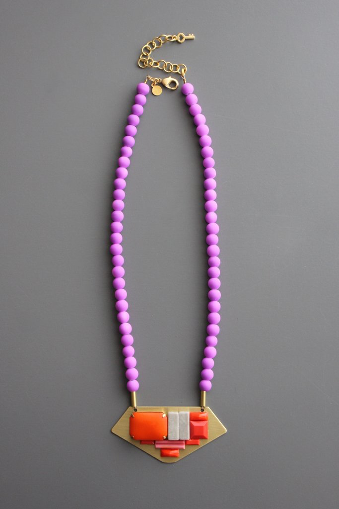 Geometric Pink Necklace