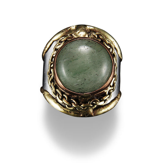 Mixed Metal Stone Aventurine Ring