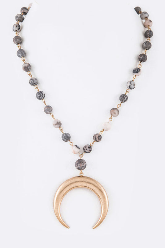 Natural Bead Pendant Necklace
