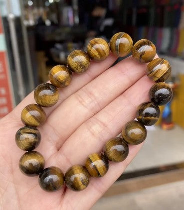 Pulsera elástica con cuentas para hombre de piedra natural